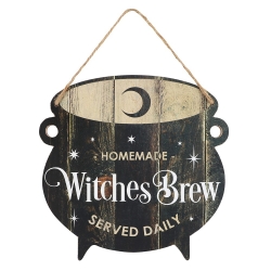 Drewniana Tabliczka Dekoracyjna Kociołek Witches Brew